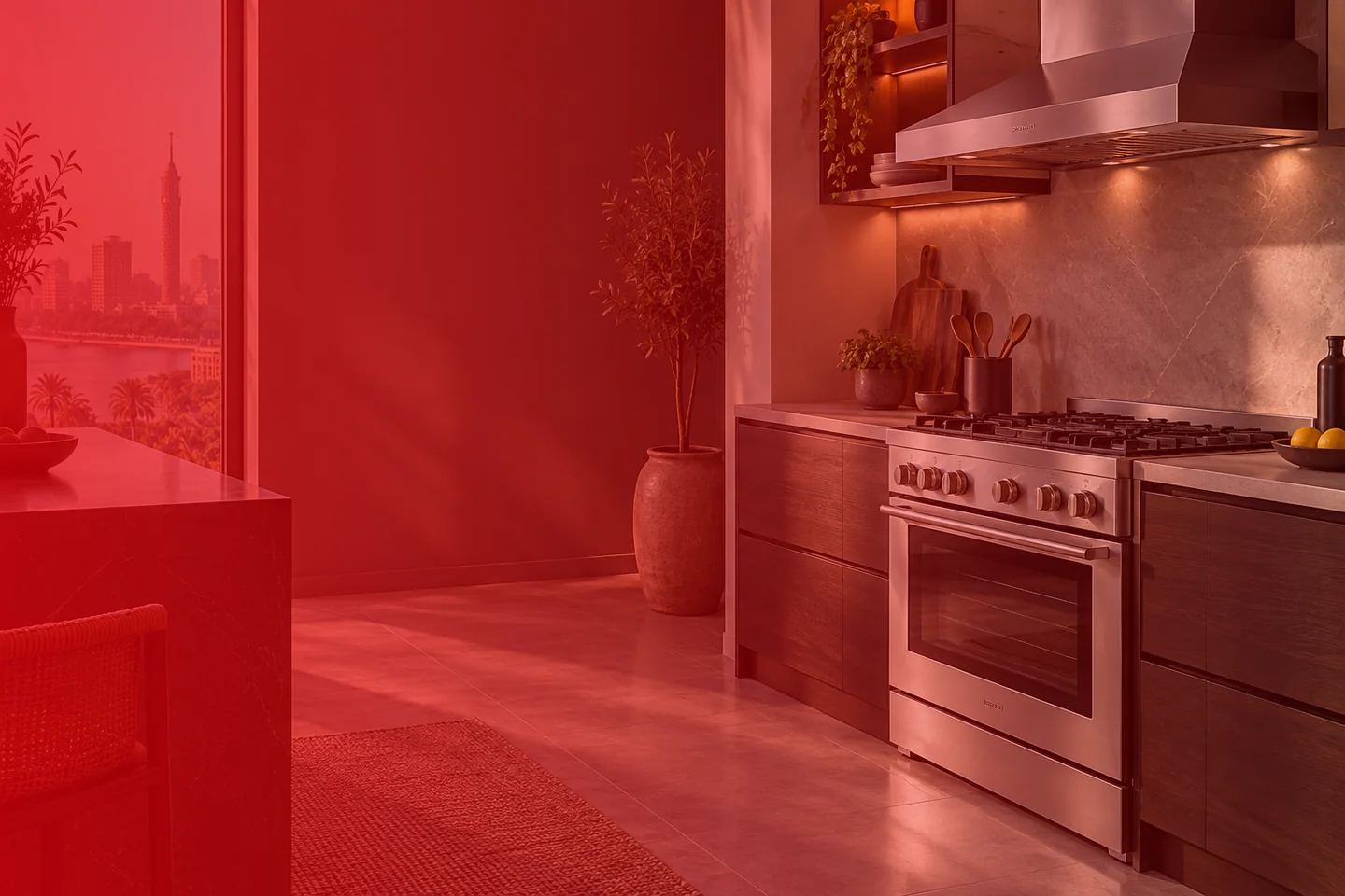 Illustrative kitchen and appliance scene for Sharp